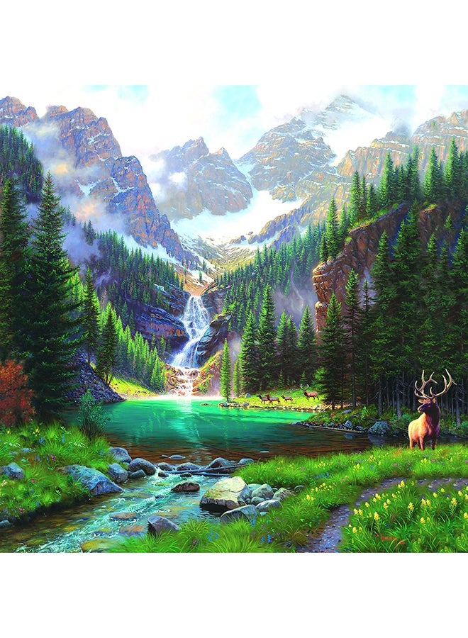 1000-Piece Elk At The Waterfall Jigsaw Puzzle