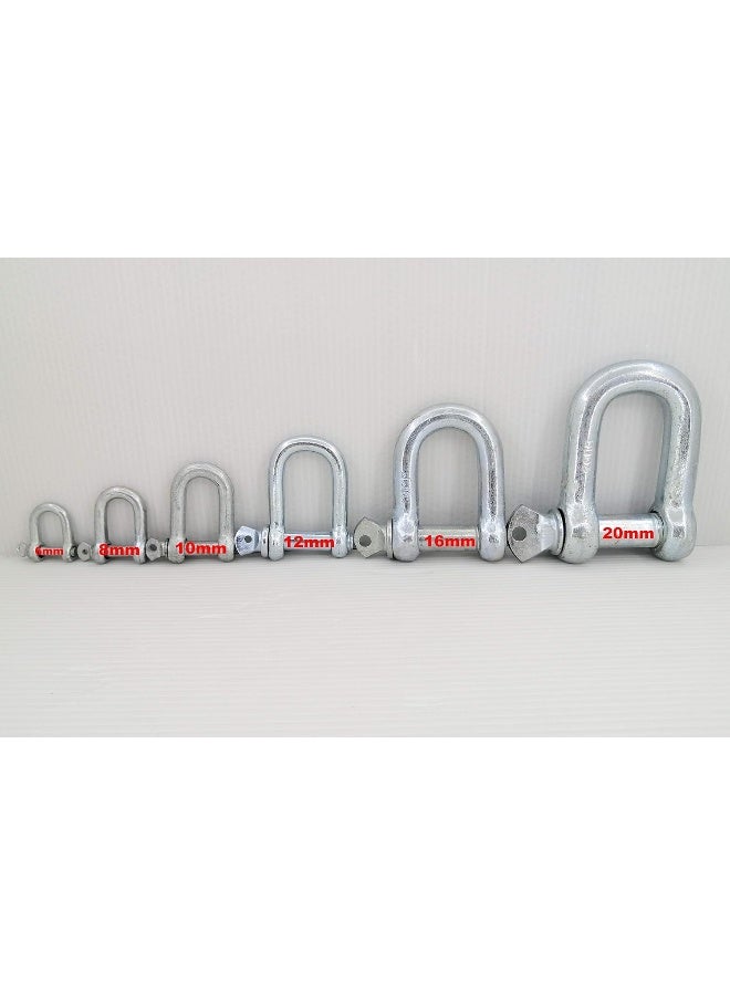 Royal Apex Royal Apex Galvanized Iron (GI) D Ring Shackle Lock, Shackle Hook Clip for Heavy Duty Construction, Chain Link Tow, Marine Shackles, Gym Hook and Vehicle Recovery & DIY Projects… (Pack of 5, 10mm)  - Image 1