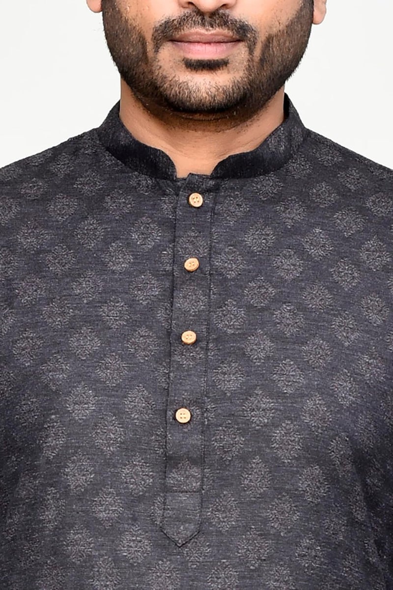 Polyfab Hathkargha Men's Silk Jacquard Kurta Pajama Set | Ethnic Wear for Weddings & Festive Functions - Image 5
