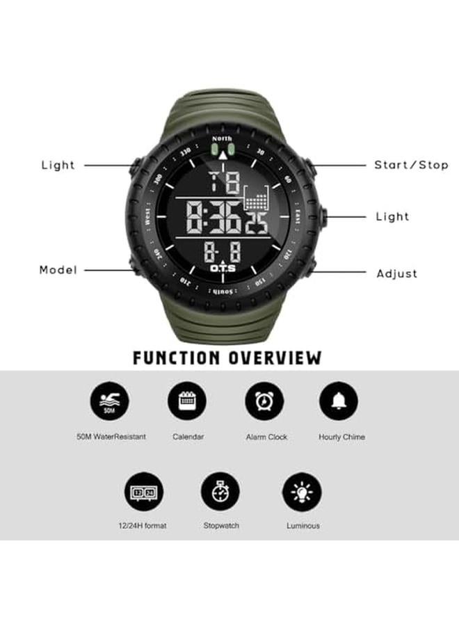 KASTWAVE Men's Digital Sports Watch Waterproof Tactical Watch With Led Backlight Perfect For Outdoor And Indoor Sports - Image 3