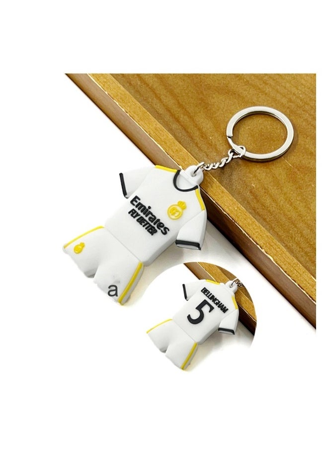 Generic Barcelona/Messi/Juve/Cristiano Ronaldo/Paris/Chelsea/Real Madrid Shirt Jersey Keychain Accessory Pendant Bag Chain Car Keychain Creative Gift for Unisex 