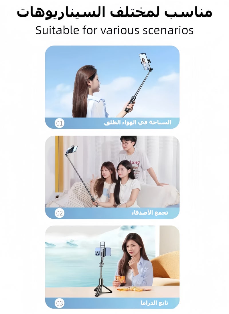 Generic Selfie Sticks Tripod With Wireless Bluetooth Remote, 360° Rotation Portable Phone Holder, Extendable/Mini Size/Lightweight, Portable For Makeup, Selfie, Vlogging, Youtube, Live, Phone/Android  - Image 5