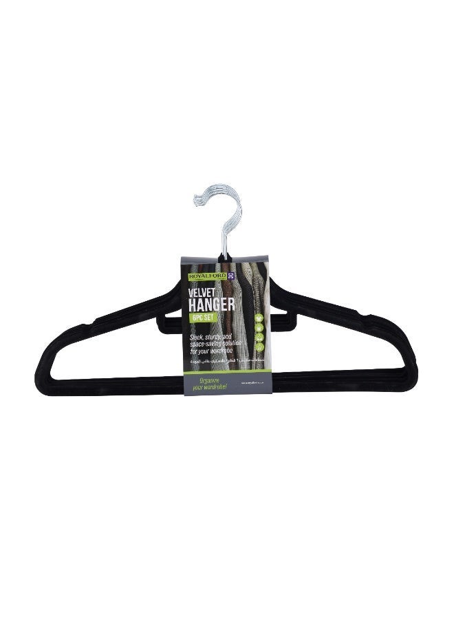 Royalford 6-Pack Velvet Non-Slip Hangers 45cm Stainless Steel Hooks RF13181 Durable & Slim – Non Slip Hangers for Coat Hangers for Coat Hangers - Pant hangers Multicolor 6PCSCount - Image 3