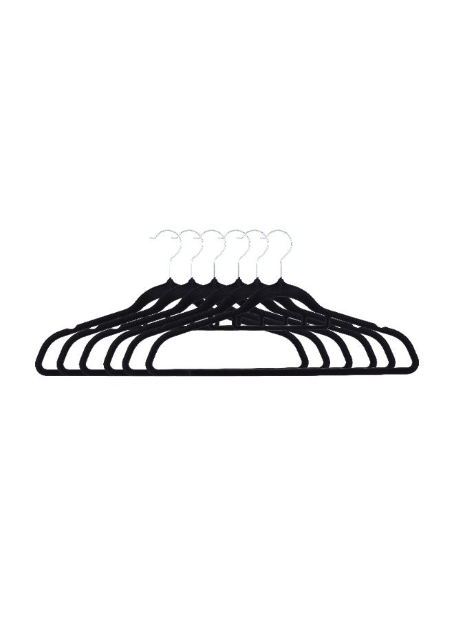 Royalford 6-Pack Velvet Non-Slip Hangers 45cm Stainless Steel Hooks RF13181 Durable & Slim – Non Slip Hangers for Coat Hangers for Coat Hangers - Pant hangers Multicolor 6PCSCount - Image 1