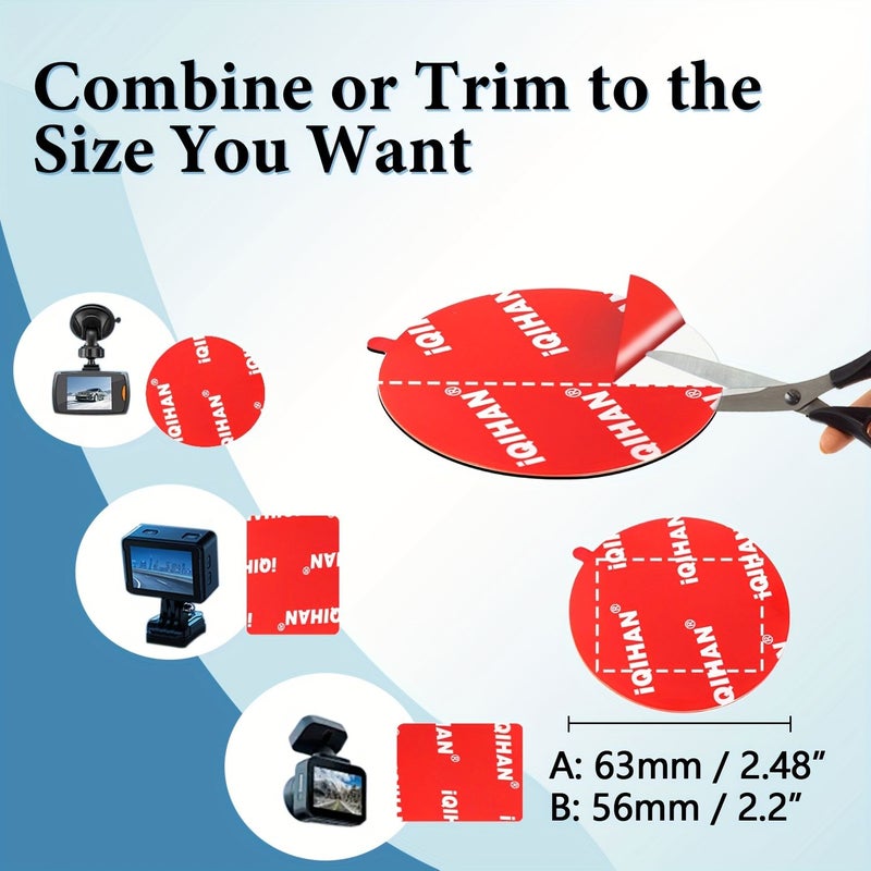 5 Pack 56mm Double Sided Adhesive Pads for Dash Cam Suction Mounts Heat Resistant - Image 3