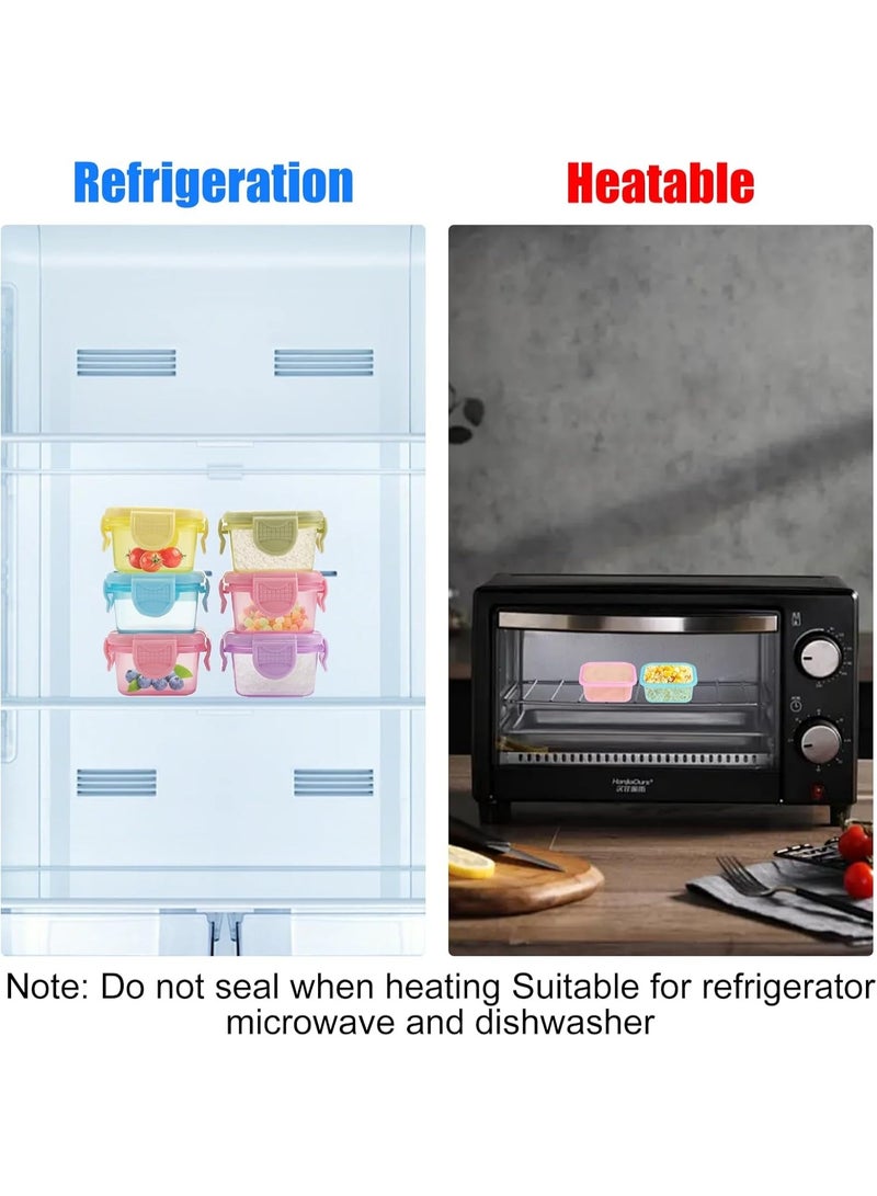 هابي هوم طقم علب حفظ الطعام مع غطاء محكم الغلق 4 قطع سعة 60 مل – حاويات تخزين طعام بلاستيك مانعة للتسرب مع حلقة سيليكون و4 مشابك قفل – علب صلصات وسلطة صغيرة قابلة لإعادة الاستخدام – مناسبة للثلاجة والفريزر وحفظ الوجبات الخفيفة والتتبيلات والمربى والمكسرات للمدرسة والعمل والرحلات - Image 5