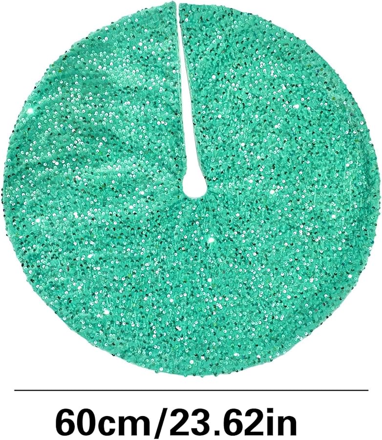 Sn2426b غطاء قاعدة شجرة الكريسماس الدائري تنورة الترتر المتلألئة زينة الاحتفال بمهرجان اكسسوارات - Image 4