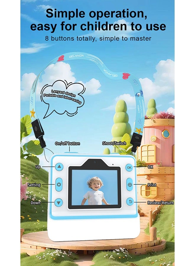 XiuWoo Instant Camera for Children Mini Thermal Printing Camera with 32GB  TF Card Display 2.4 inch 1080P HD Video Photo 36MP Dual Camera 2 rolls included - Image 4