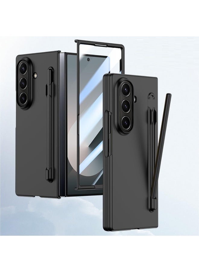 Case Protective case compatible with Samsung Galaxy Z Fold 5, includes S Pen, full glass screen protector, shockproof, polycarbonate cover - Black - Image 1