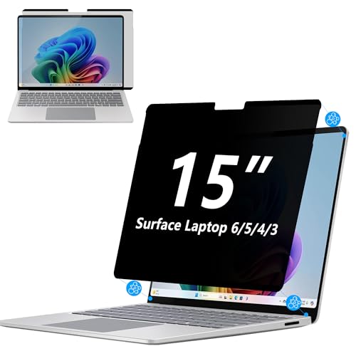 Megoo Privacy Screen Protector for Surface Laptop 6543 15 Inch AntiSpy AntiGlare Blue Light UV Blocking Magnetic Nano Technology Removable Design - Image 1