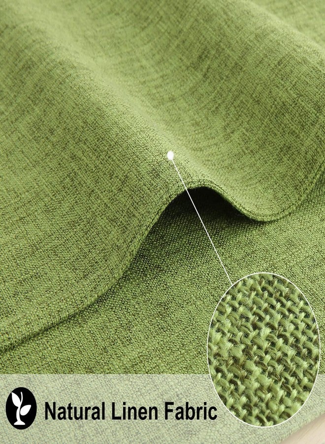 homing Green Cotton Linen Blend Placemats for Dining Table Set of 6 - Washable Farmhouse Kitchen Mats for Indoors & Outdoors - Easy to Clean 14 x 19 Inch - Image 2