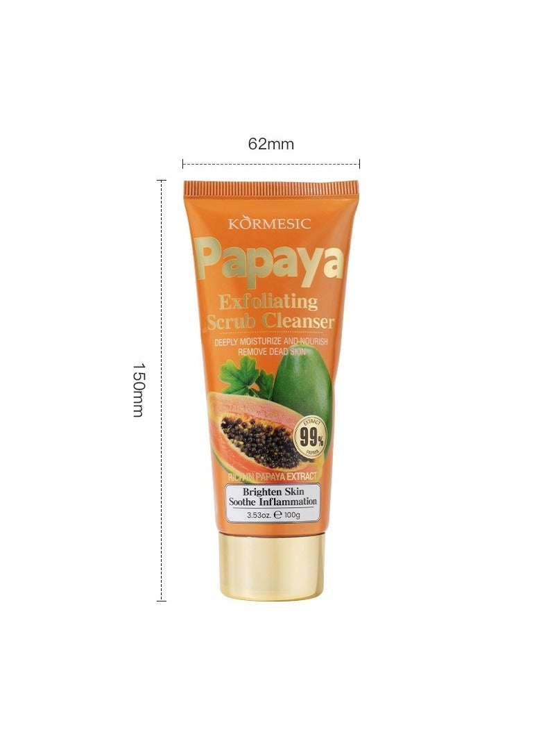 Kormesic 2pcs Papaya Scrub Cleanser 100g - Brightening & Exfoliating - Image 1