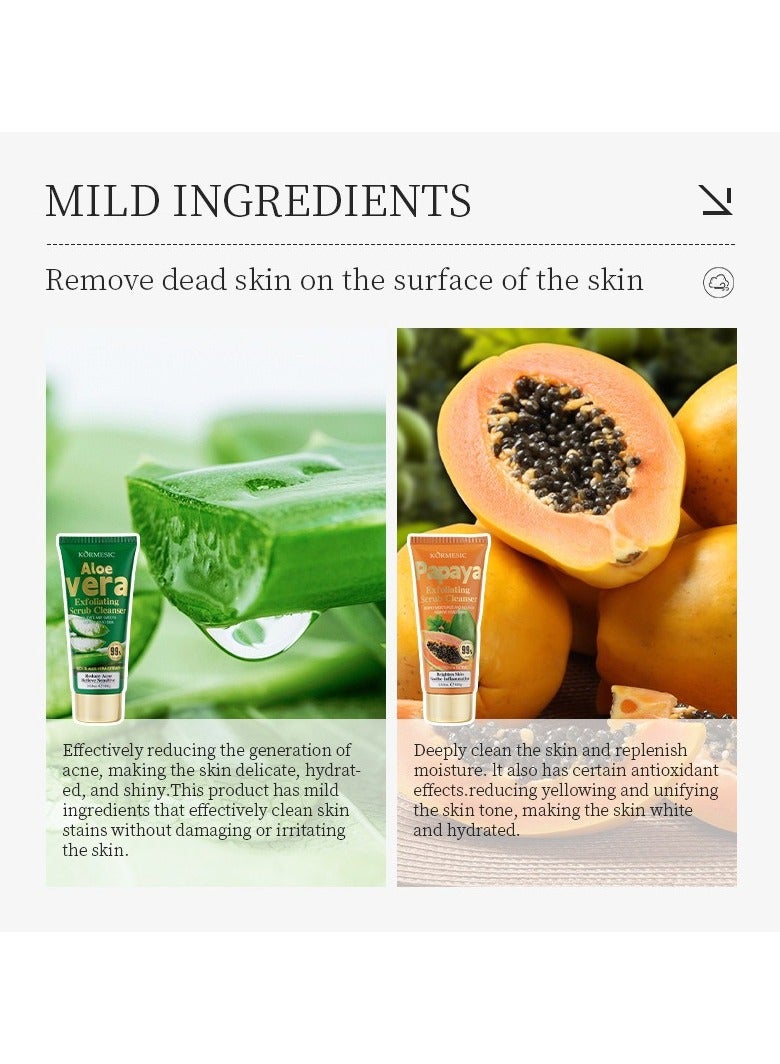 Kormesic 2pcs Papaya Scrub Cleanser 100g - Brightening & Exfoliating - Image 2
