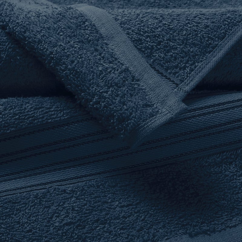 BOUTIQUO Ultra Soft 3 Pack Cotton Towel Set  Contains a Bath Towels 28x55 inch  a Hand Towels 16x24 inch & a Wash Coths 12x12 inch  Ideal Everyday use  Compact & Lightweight - Mineral Blue - Image 2