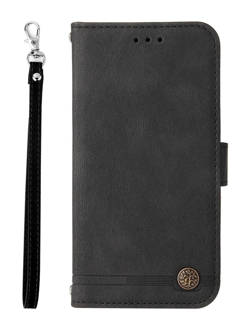 Suteni Crossbody Strap Flip Cover Card Slots Leather Phone Case for Samsung - Image 1