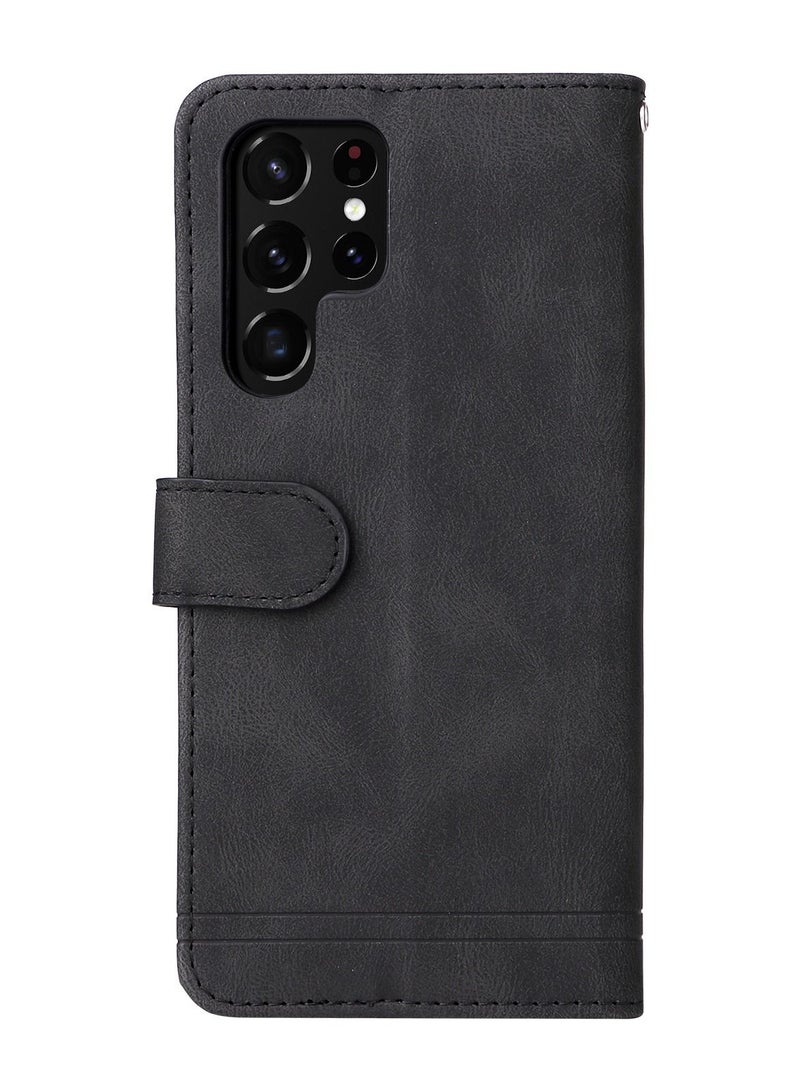 Suteni Crossbody Strap Flip Cover Card Slots Leather Phone Case for Samsung - Image 2