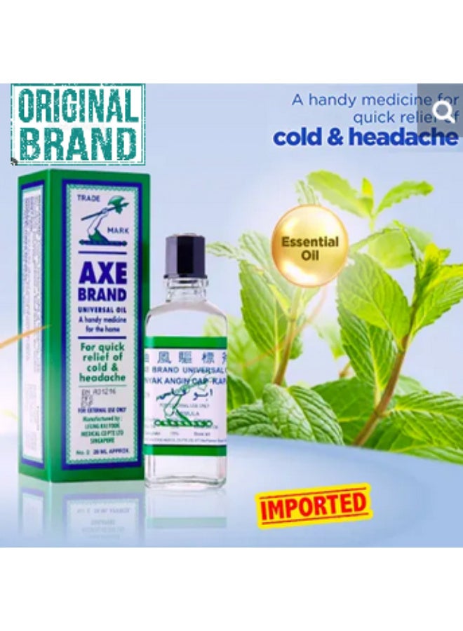 Axe Branded Original Fresh Universal Oil For Quick Relief of Cold and Headache 28 ml pack of 3 - Image 2