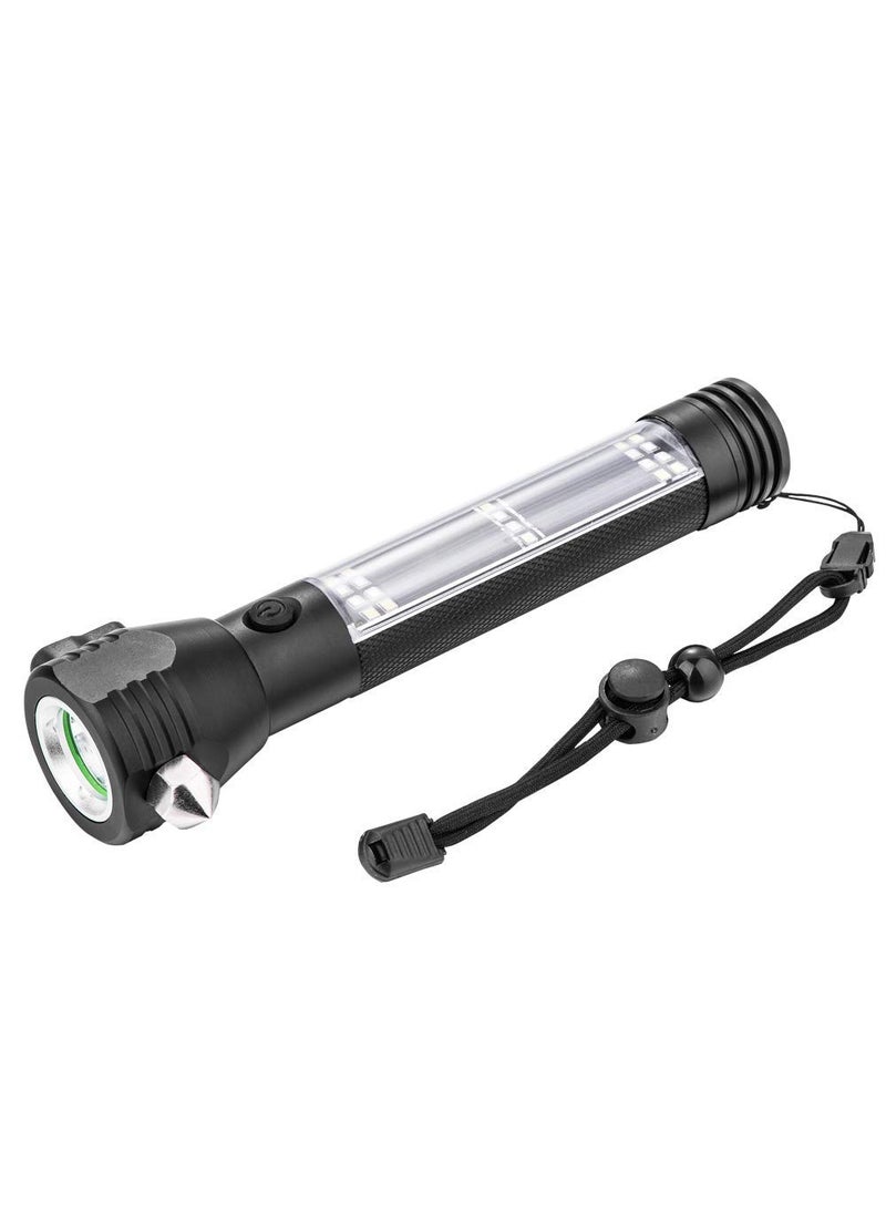 Glozzeria - Glozzeria Multi Function Flash LightUSB Rechargeable Solar Powered Flashlight with Glass BreakerSeatbelt CutterPhone Charger Car LED Tactical Flashlight for Emergencies Rechargeable - Image 1