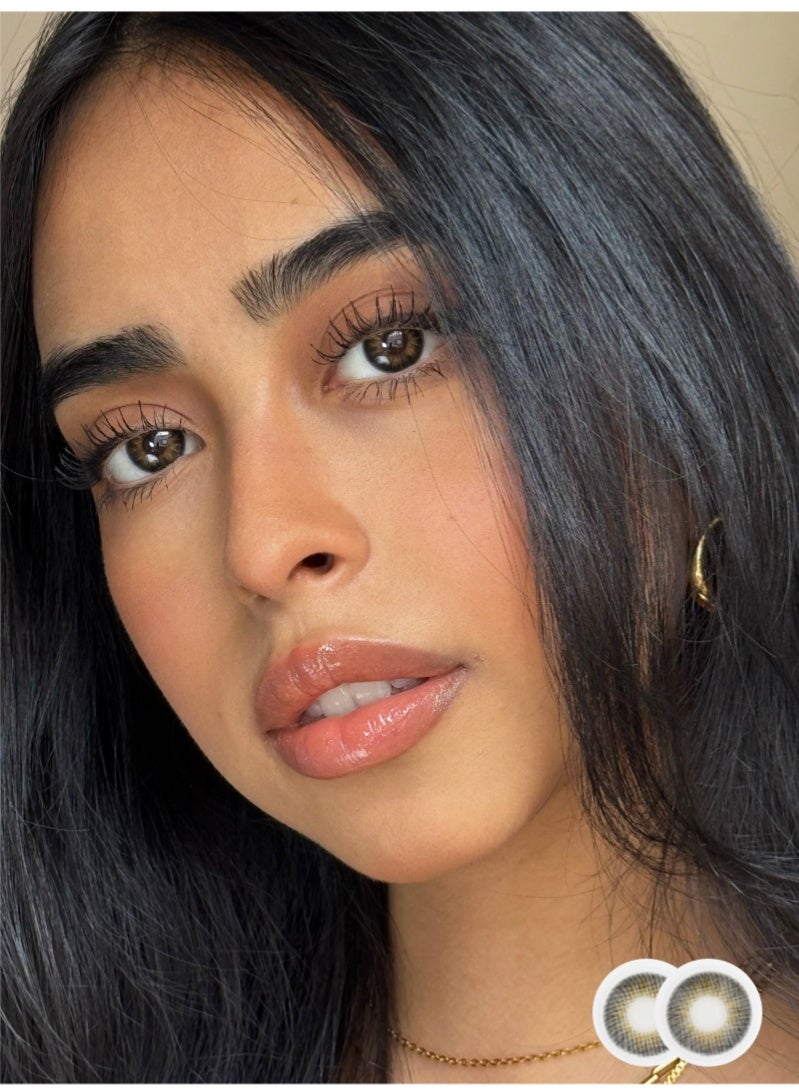 ARUWA عدسات مولي السوداء الملونة سنوية، عدسات تجميلية للرجال والنساء، عدسات طبيعية عصرية، عدسات لينة تحتوي على 40% ماء، قطر العدسة 14.0 مم - Image 1