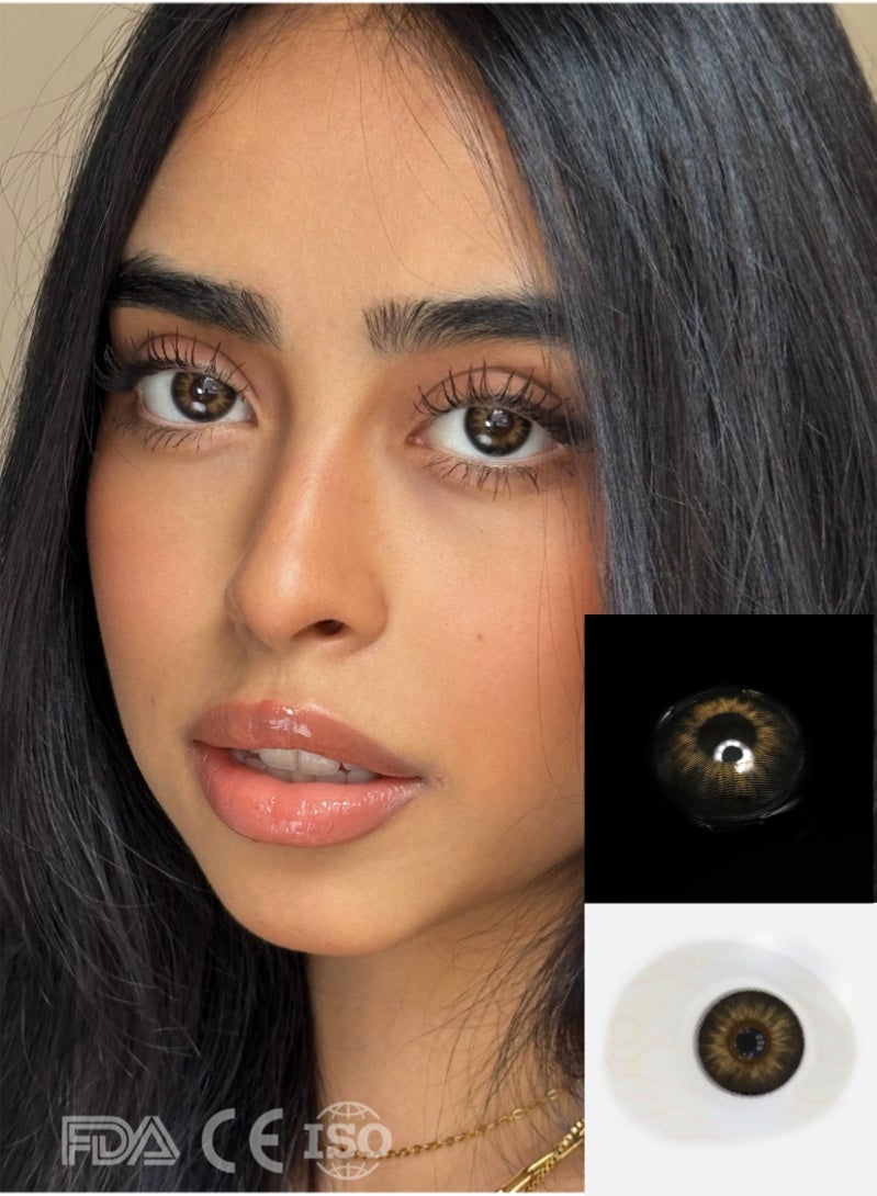 ARUWA عدسات مولي السوداء الملونة سنوية، عدسات تجميلية للرجال والنساء، عدسات طبيعية عصرية، عدسات لينة تحتوي على 40% ماء، قطر العدسة 14.0 مم - Image 2
