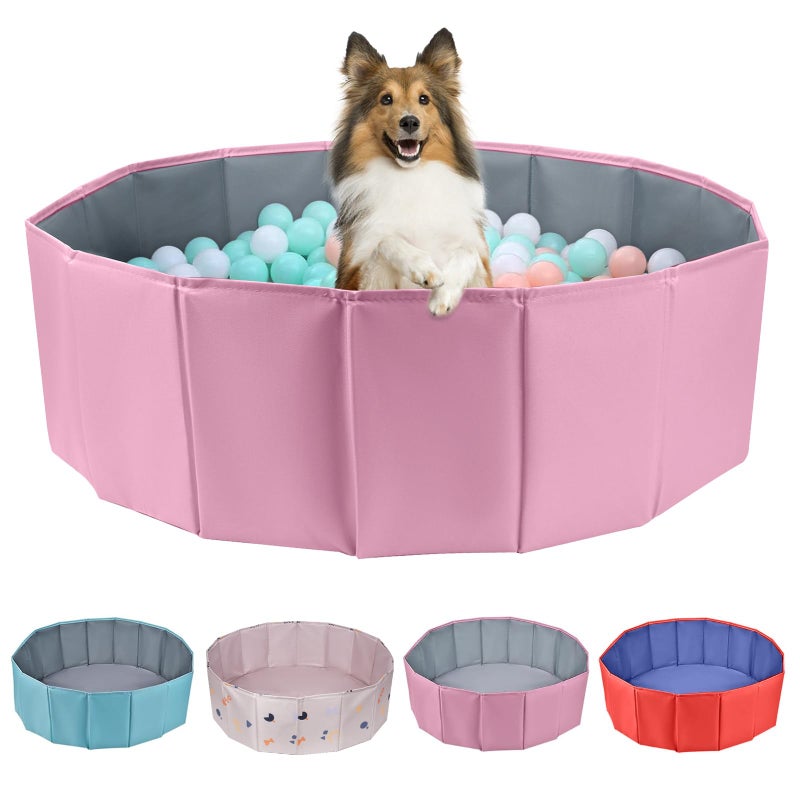 ChengFu Dog Ball Pit Foldable Balls Pit for Dogs Balls Pit for Dog Ball Pit for All Types of Dogs Suitable for Indoor and Outdoor Activities 3937inches in DiameterPinkNo Ball Included - Image 2