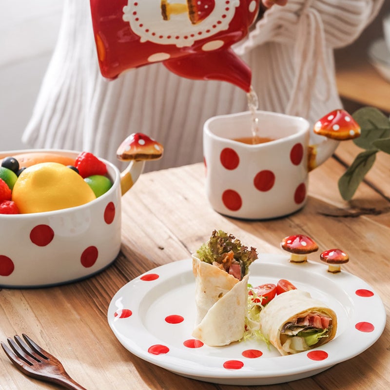 🍳 طقم ٢ صحن سيراميك مطلي يدوي ا ملون بتصميم دائري مناسب للاستخدام المنزلي - Image 3
