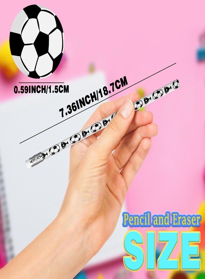 مجموعة أقلام رصاص وممحاة InkShine لكرة القدم، 72 قطعة، أقلام رصاص خشبية ذات طابع رياضي، هدايا مثالية لحفلات أعياد الميلاد والحفلات الرياضية وهدايا عيد الميلاد (كرة القدم). - Image 3