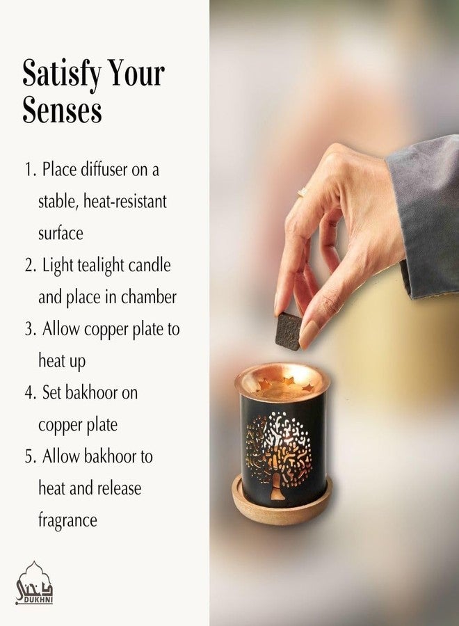 DUKHNI Oud Al Mukhtar, Qamar, Habayeb Bakhoor by Dukhni - (3 Trays x 9 piece Each) & Taj Exotic Burner | Perfect for Prayer & Meditation. Great Gift for Ramadan & Eid - Image 4