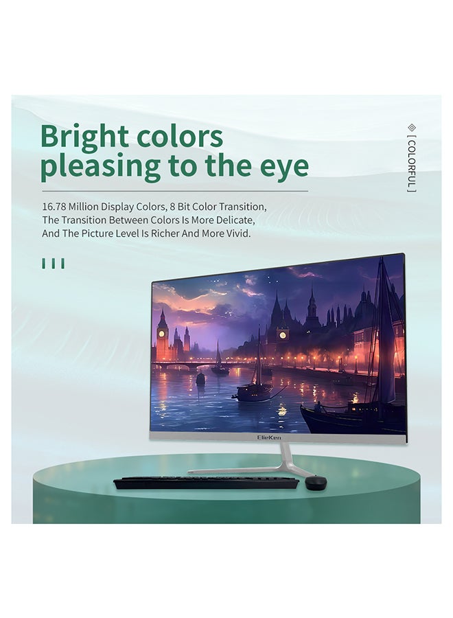 ElieKen 23.8 Inch Ips Display Monitor,Ultra Thin Computer Screen Flat Panel With Vga And Hdmi Port White - Image 5