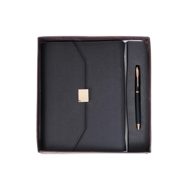 Scribelle Premium A5 Refillable Notebook with Pen – 6 Ring Binder, PU Leather Cover, 208 Pages,Box Set - Image 1