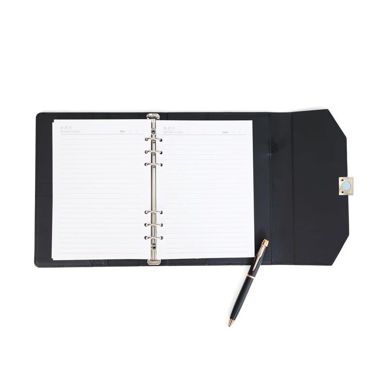 Scribelle Premium A5 Refillable Notebook with Pen – 6 Ring Binder, PU Leather Cover, 208 Pages,Box Set - Image 3