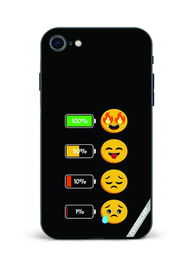 Protective Case Cover For Apple iPhone SE 2022 Smiley Design Black