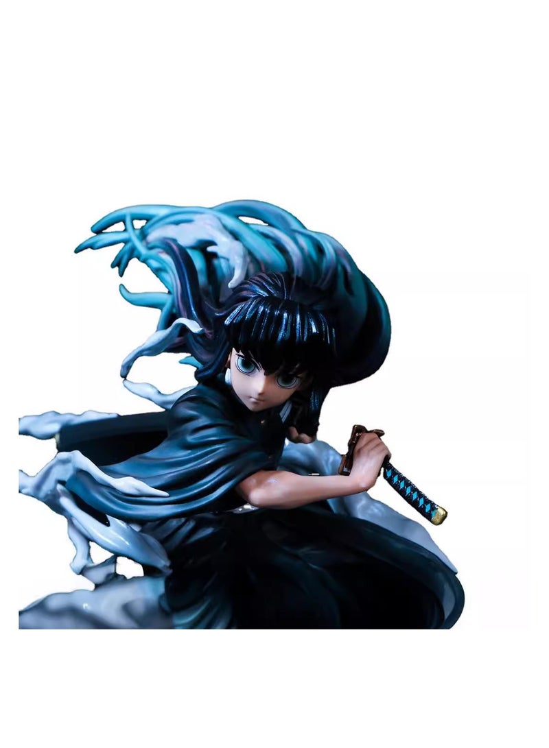 general Demon Slayer: Kimetsu no Yaiba Nine Pillars Simplified GK Mist Pillar Muichiro Tokito Statue Anime Figurine as a Gift for Fans and Friends (19 centimeters). - Image 3