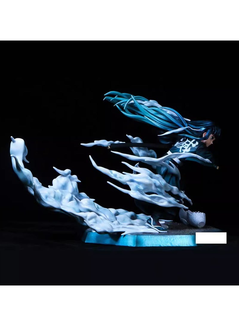 general Demon Slayer: Kimetsu no Yaiba Nine Pillars Simplified GK Mist Pillar Muichiro Tokito Statue Anime Figurine as a Gift for Fans and Friends (19 centimeters). - Image 2