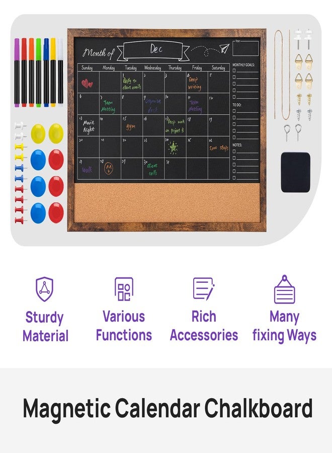 JEFURE Magnetic Chalkboard Calendar, 24x36 Inches Dry Erase Bulletin Board for Wall, Combination Blackboard for Office, School and Home - Image 3