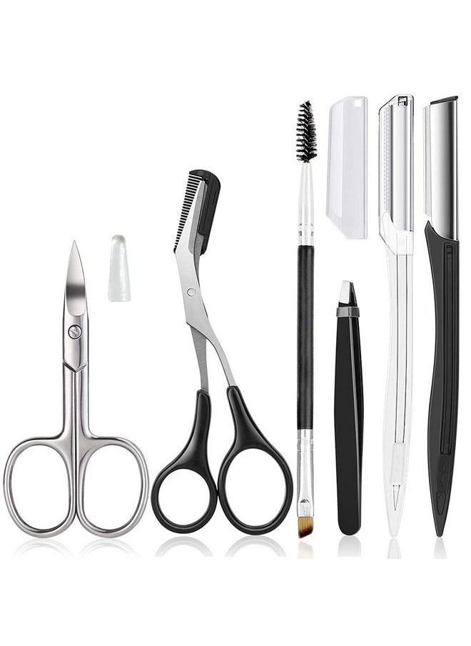 HiMo Eyebrow Trimmer Kit, 6 in 1 Eyebrow Scissors, Tweezer, Eyebrow Razor, Shaping Scissors & Brush for Women  - Image 1