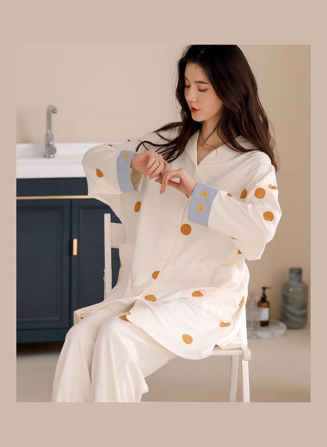 NIBEMINENT 2-Piece Polka Dot Printed Pyjama Set White/Blue/Yellow - Image 5