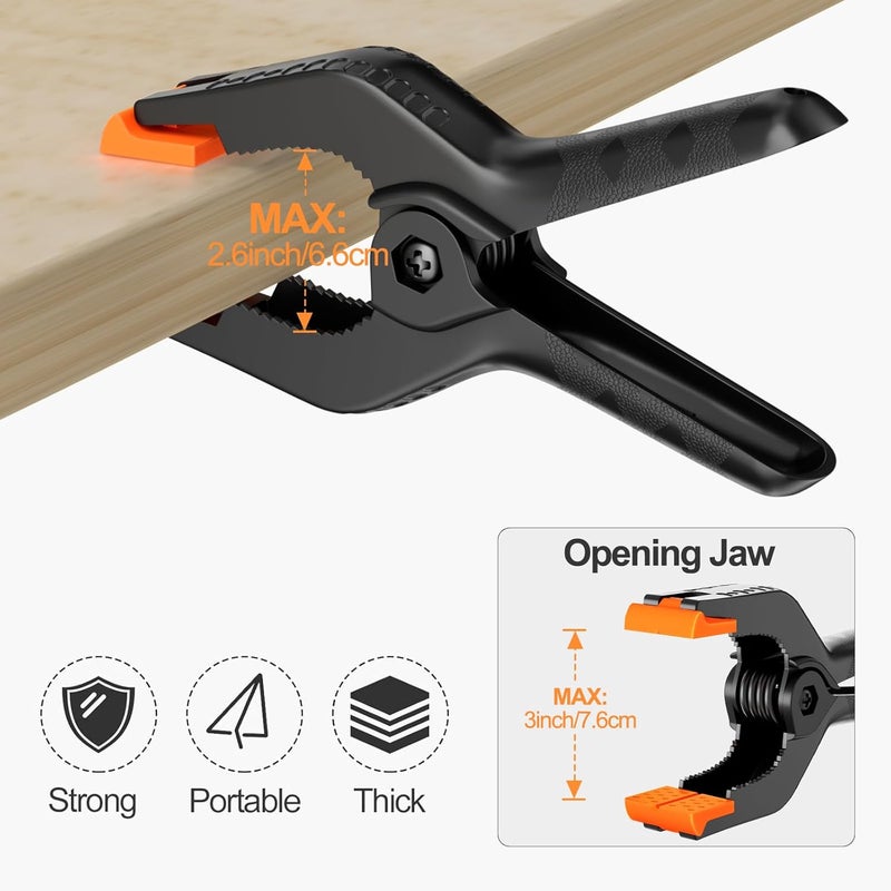 EMART 6 Pack Heavy Duty Muslin Spring Clamps, 6 inch Photo Booth Backdrop Clips for Photography Studio - Image 3