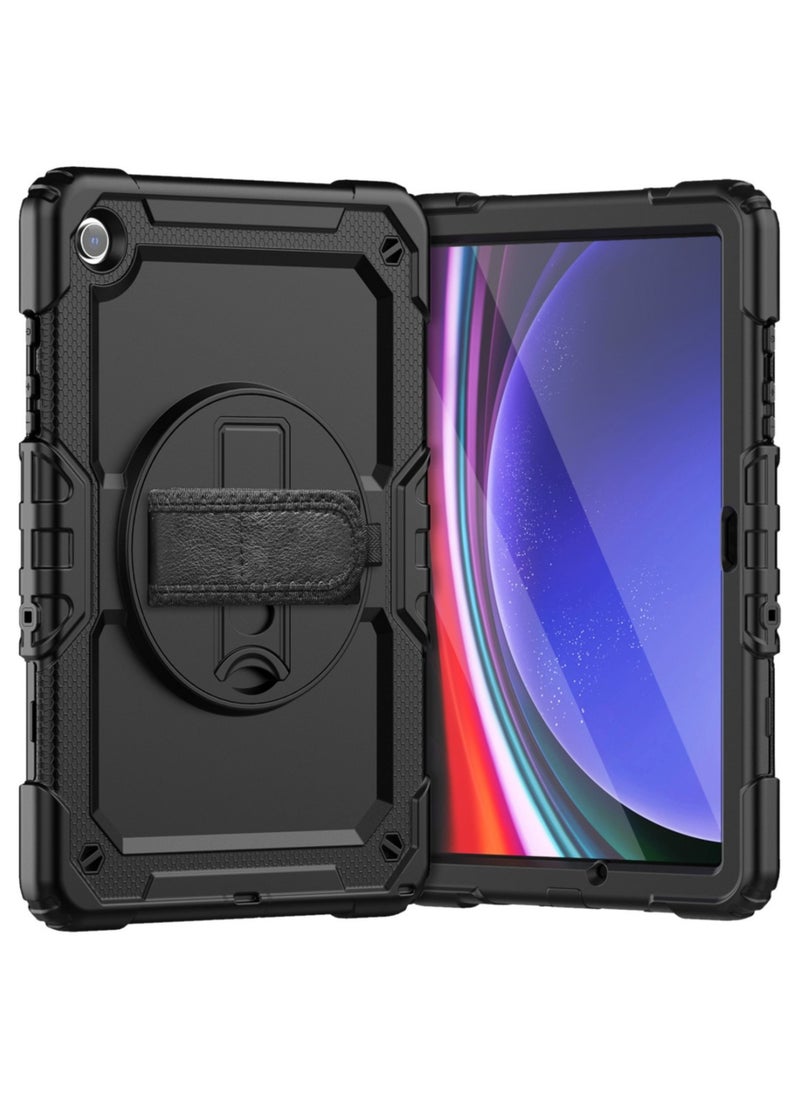 Generic - For Samsung Galaxy Tab A9 Plus Case,Shockproof Samsung Tab A9 Plus Cover with Rotating Hand Strap Stand for Samsung Galaxy Tab A9 Plus,Black - Image 1