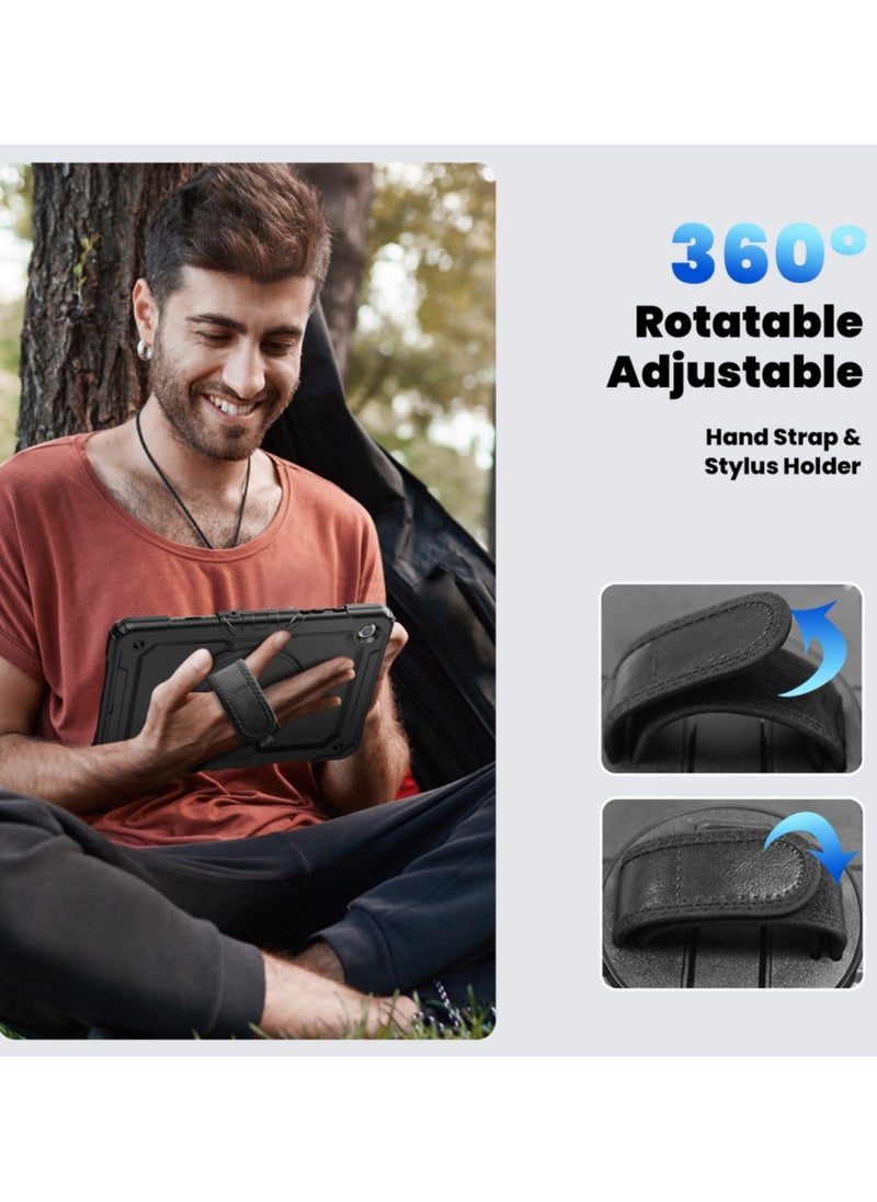Generic - For Samsung Galaxy Tab A9 Plus Case,Shockproof Samsung Tab A9 Plus Cover with Rotating Hand Strap Stand for Samsung Galaxy Tab A9 Plus,Black - Image 1