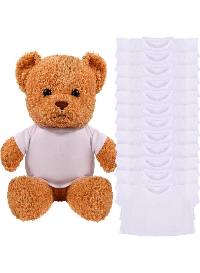 Skylety Skylety 12 Pcs DIY Bear Shirts White Plush Bear Clothes Basic Tee Shirt Classic White Toy Clothes Crew Neck Stuffed Animal Fit 14-18 Inches Stuffed Dolls Gifts  - Image 1
