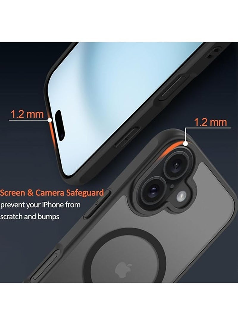 iPhone 16 Case, Back Cover【N52 Stronger Magnets】【Shockproof Grade Protection】Anti-Fingerprints Anti-Scratch, Never Yellowing Slim Magnetic iPhone 16 Cover 6.1 inch Black - Image 3