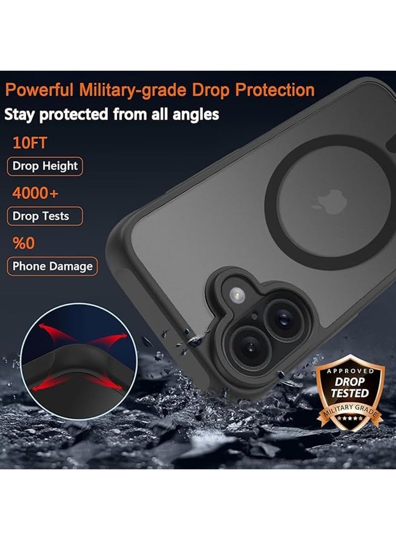 iPhone 16 Case, Back Cover【N52 Stronger Magnets】【Shockproof Grade Protection】Anti-Fingerprints Anti-Scratch, Never Yellowing Slim Magnetic iPhone 16 Cover 6.1 inch Black - Image 4