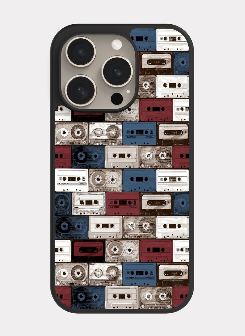 بكسلات كفر ايفون 15 برو نمط كاسيت متعدد الالوان - Image 1