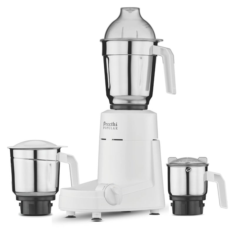بريثي Preethi Popular Mixer Grinder for Kitchen | 750-Watt L-shaped Mixie, 3 jars | 5yr Motor Warranty & Lifelong Free Service| White (MG 142) 1.7 L 750 W MG-142 white - Image 1