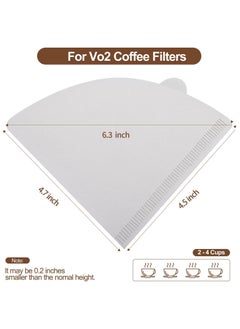 TEKTIK 100 Piece Coffee Paper Filter V60 Size 02 White without bleached 100% Natural  - Image 3