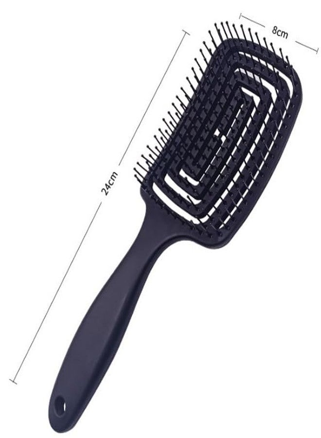 Rinpoche Hair Brush, Professional Curved Vented Brush for Faster Blow Drying for Women, Men, Paddle Detangling Brush for Wet Dry Curly Thick Straight Hair Pack Of -1 - Image 2