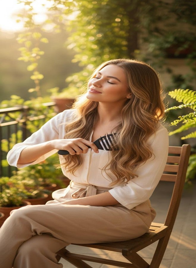 Rinpoche Hair Brush, Professional Curved Vented Brush for Faster Blow Drying for Women, Men, Paddle Detangling Brush for Wet Dry Curly Thick Straight Hair Pack Of -1 - Image 3