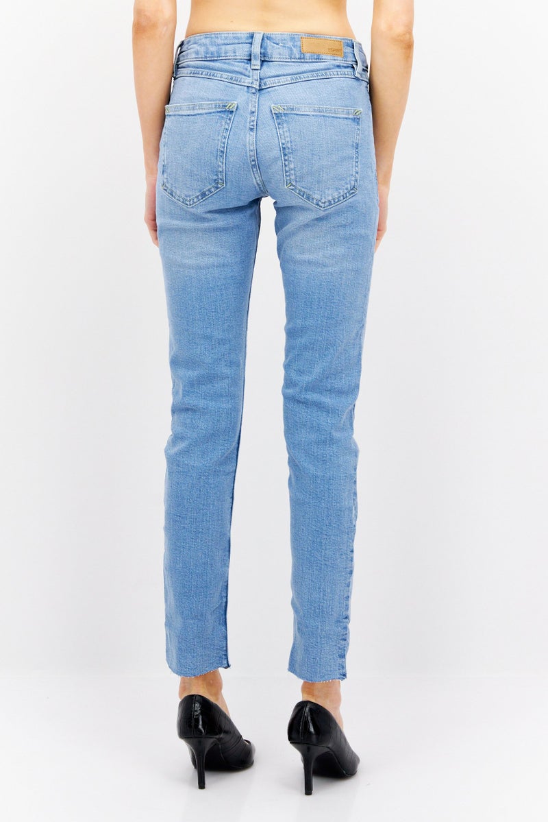 ESPRIT Women Slim Fit Washed Stretchable Jeans, Blue - Image 3