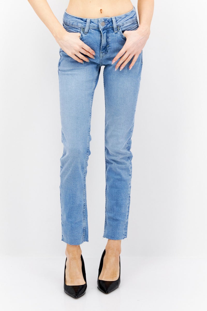 ESPRIT Women Slim Fit Washed Stretchable Jeans, Blue - Image 1